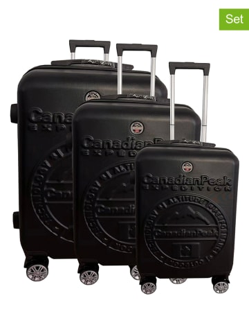 Canadian Peak 3tlg. Hardcase-Trolleyset "Stanislaseak" in Schwarz