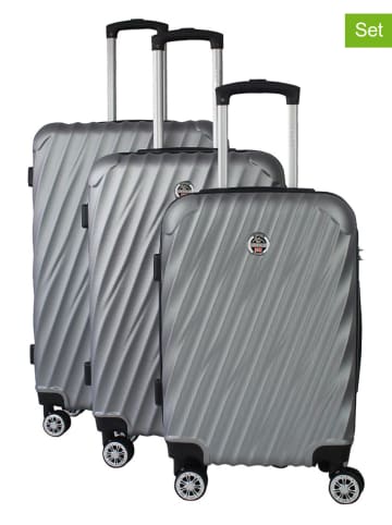 Canadian Peak 3-delige hardcase-trolleyset "Swapeak" zilverkleurig
