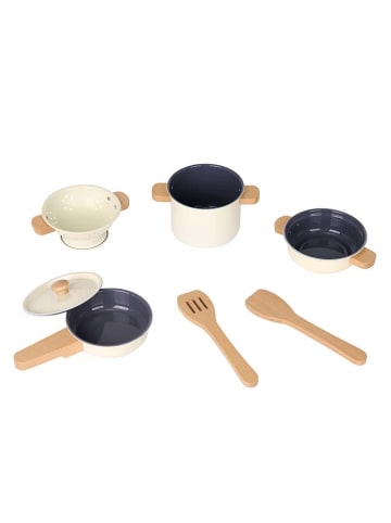 New Classic Toys 7-częściowy zestaw do gotowania w kolorze biało-czarnym - 2+