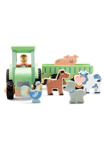 New Classic Toys Houten tractor met aanhanger - vanaf 18 maanden