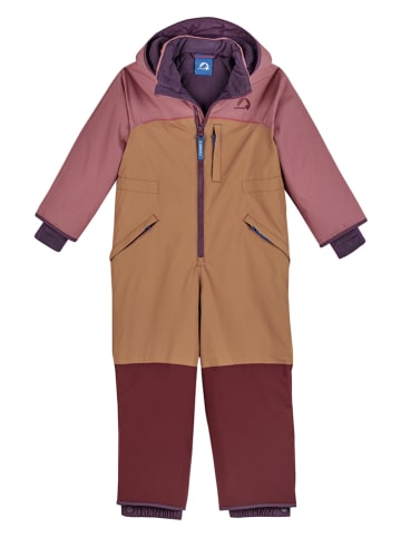 finkid Schneeanzug "Vilkas" in Hellbraun/ Rosa/ Rot