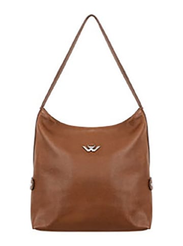 Wojas Leder-Schultertasche in Hellbraun - (B)31 x (H)32 x (T)18 cm