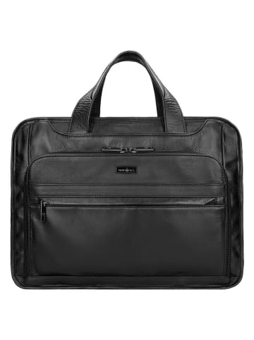 Wojas Skórzana aktówka w kolorze czarnym - 40 x 29 x 11 cm