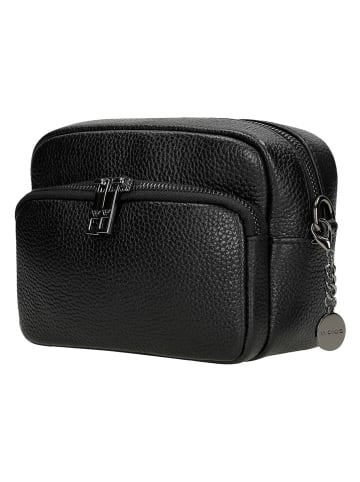 Wojas Leder-Umhängetasche in Schwarz - (B)18 x (H)13 x (T)6,5 cm