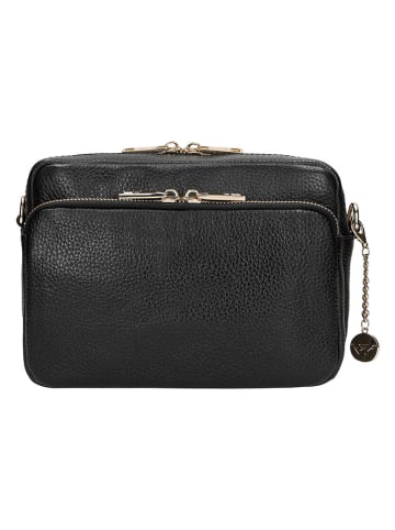 Wojas Leder-Umhängetasche in Schwarz - (B)23 x (H)16 x (T)6 cm