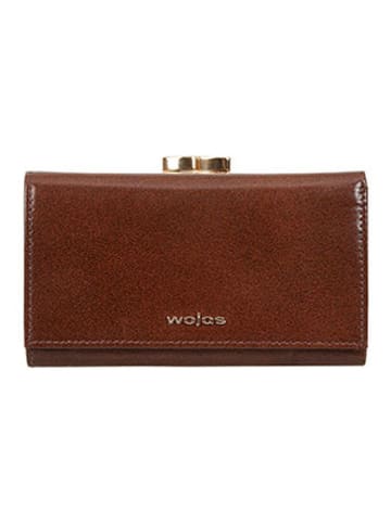 Wojas Leder-Geldbörse in Hellbraun - (B)14 x (H)8 x (T)3 cm