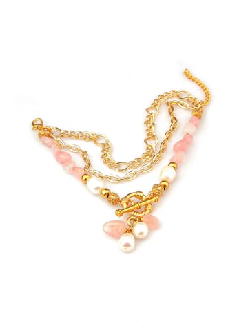 L'Atelier de Gaia Vergold. Armband mit Edelsteinen und Perlen