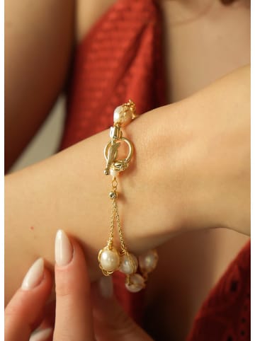 L'Atelier de Gaia Vergulde armband met parels