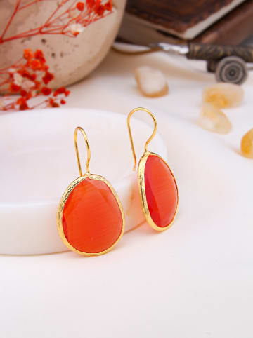 L'Atelier de Gaia Vergulde oorringen met edelstenen