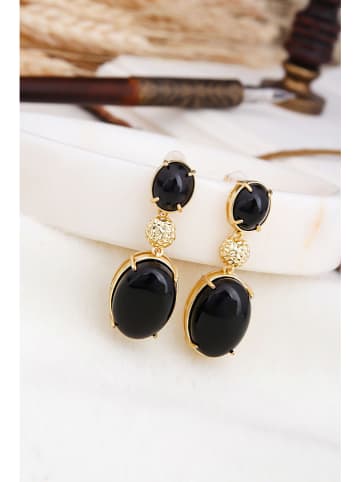 L'Atelier de Gaia Vergulde oorringen met edelstenen