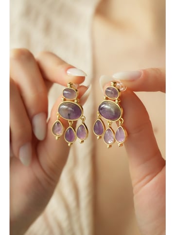 L'Atelier de Gaia Pozłacane kolczyki z ametystami
