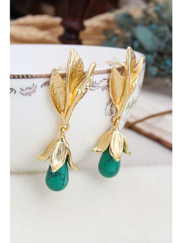 L'Atelier de Gaia Vergulde oorringen met edelstenen