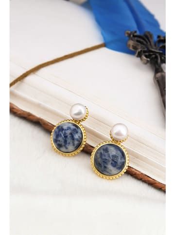 L'Atelier de Gaia Vergold. Ohrringe mit Perlen und Edelsteinen