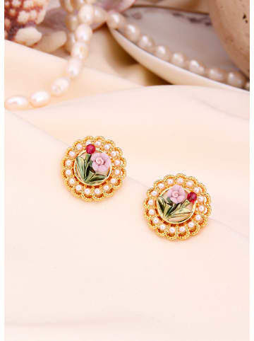 L'Atelier de Gaia Pozłacane kolczyki-wkrętki z perłami