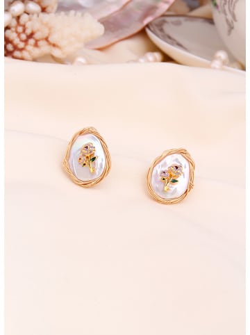 L'Atelier de Gaia Vergold. Ohrstecker mit Perlmutt