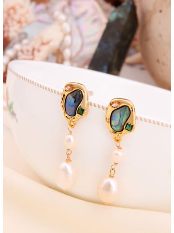 L'Atelier de Gaia Vergold. Ohrringe mit Perlen und Perlmutt