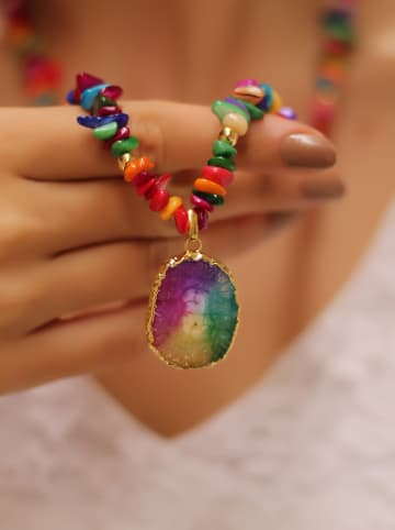 L'Atelier de Gaia Vergulde ketting met sierelementen - (L)50 cm