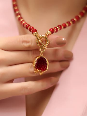 L'Atelier de Gaia Vergold. Halskette mit Schmuckelementen - (L)50 cm