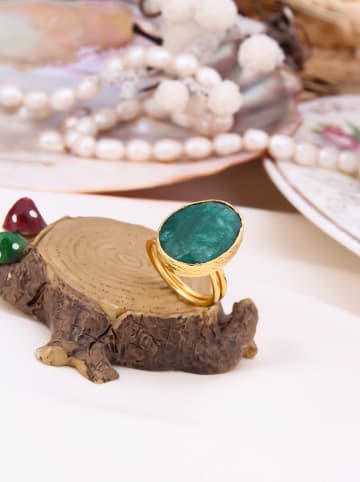 L'Atelier de Gaia Vergulde ring met edelsteen