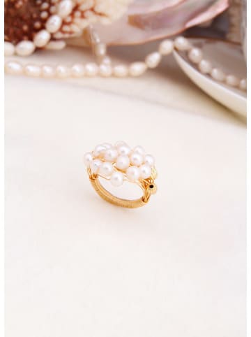 L'Atelier de Gaia Vergulde ring met parels