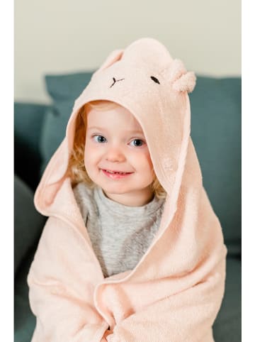 Kindsgut Kapuzenhandtuch "Hase" in Rosa - (L)76 x (B)76 cm