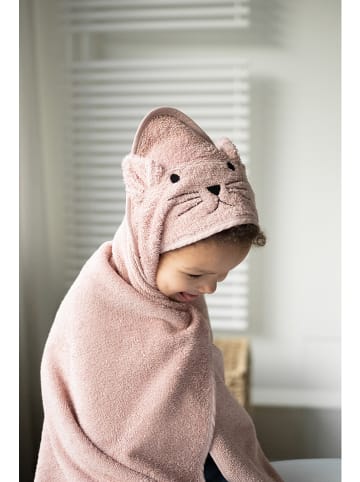 Kindsgut Kapuzenhandtuch "Katze" in Rosa - (L)75 x (B)75 cm