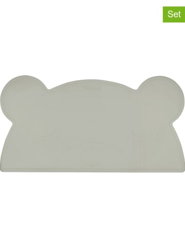 Kindsgut 2er-Set: Platzdeckchen "Bär" in Grau - (L)43 x (B)25 cm