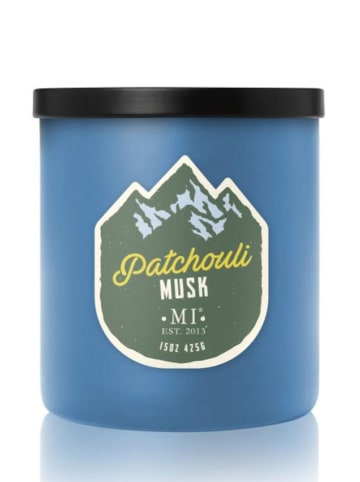 Colonial Candle Geurkaars "Patchouli Musk" blauw - 425 g