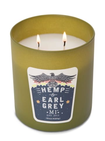 Colonial Candle Geurkaars "Hemp & Earl Grey" kaki, 425 g