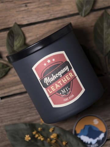 Colonial Candle Duftkerze "Mahogany & Leather" in Dunkelblau - 425 g