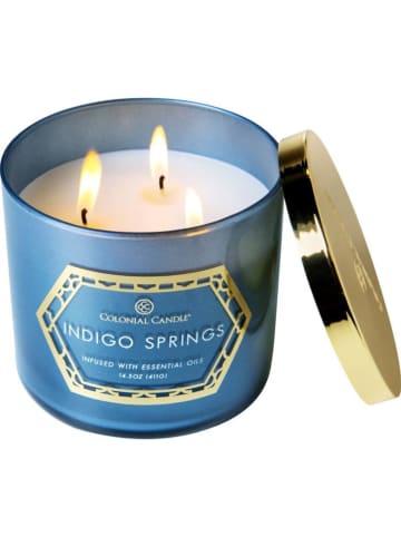 Colonial Candle Duftkerze "Indogo Springs" in Blau - 411 g