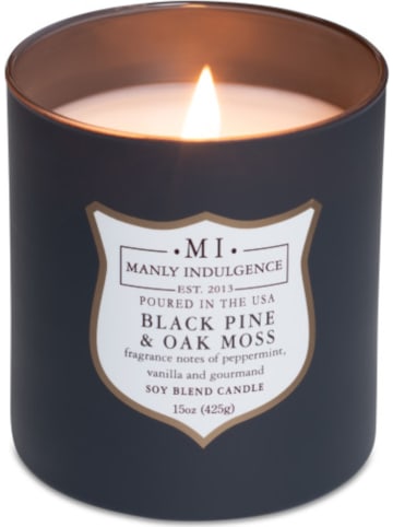 Colonial Candle Geurkaars "Black Pine & Moss" donkerblauw - 425 g