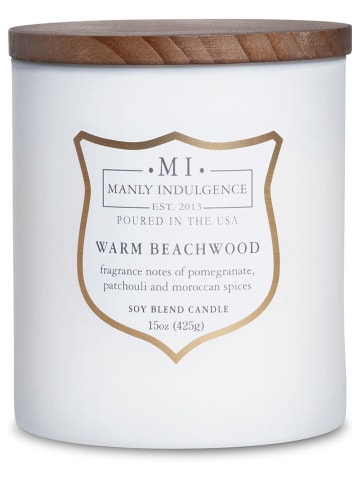 Colonial Candle Duftkerze "Warm Beachwood" in Weiß - 425 g
