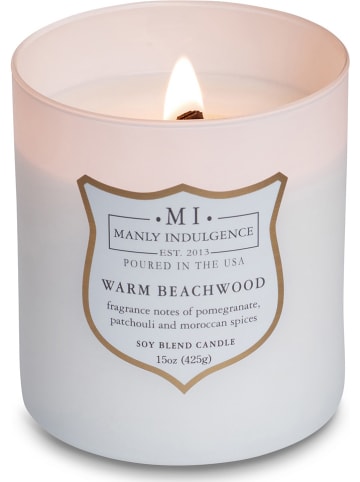 Colonial Candle Duftkerze "Warm Beachwood" in Weiß - 425 g