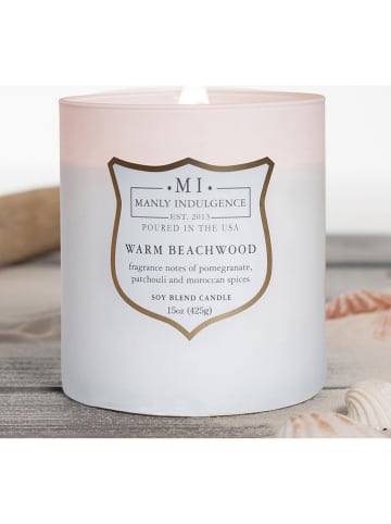 Colonial Candle Geurkaars "Warm Beachwood" wit - 425 g
