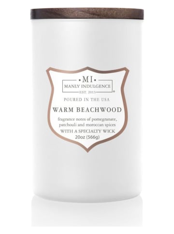 Colonial Candle Geurkaars "Warm Beachwood" wit - 566 g