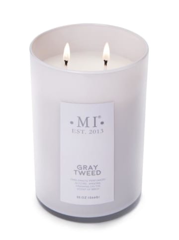 Colonial Candle Duftkerze "Gray Tweed" in Hellgrau, 623 g