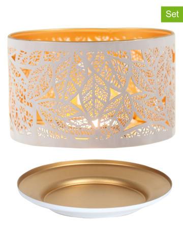 Woodbridge 2-częściowy zestaw "Leafs" w kolorze białym  - Ø 15 cm