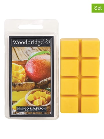 Woodbridge 2-delige set: geurwas "Mango & Saffron" geel - 2x 68 g