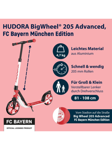 Hudora Step "BigWheel 205 Advanced - FC Bayern München Edition" - vanaf 4 jaar