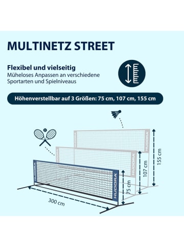 Hudora Volleyball-/ Badmintonnetz in Blau - (B) 300 cm