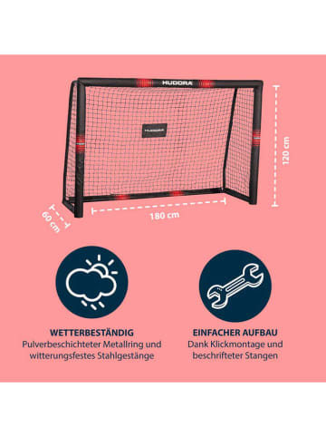 Hudora Bramka "Pro Tect 180" w kolorze czarnym do piłki nożnej - 3+
