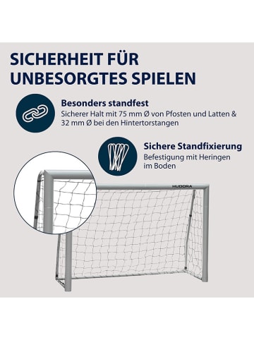 Hudora Bramka "Expert 180" w kolorze szarym do piłki nożnej - 4+
