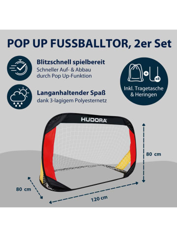 Hudora 2er-Set: Fußballtor "Pop Up" in Rot/ Schwarz - ab 4 Jahren