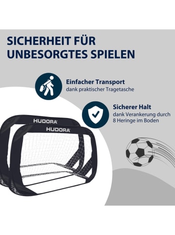 Hudora 2-delige set: voetbaldoelen "Pop Up" zwart - vanaf 4 jaar