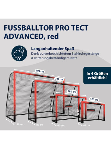 Hudora Fußballtor "Pro Tect 300 Advanced" in Schwarz/ Rot - ab 6 Jahren