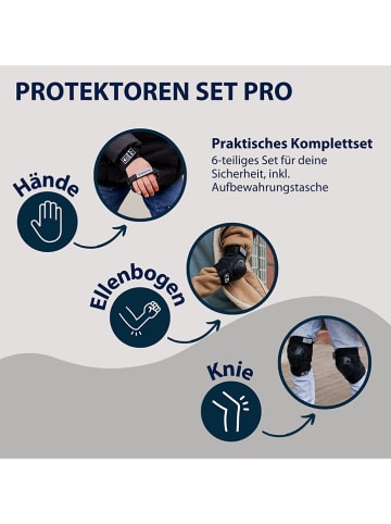 Hudora 6-częściowy zestaw ochraniaczy "Pro" w kolorze czarnym