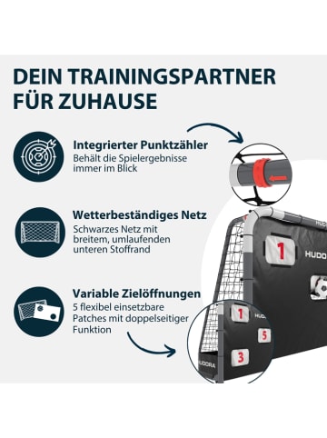 Hudora Bramka do piłki nożnej "RoCo" w kolorze czarnym ze ścianką - 6+