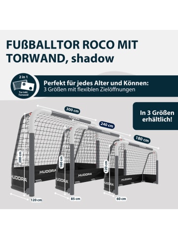 Hudora Fußballtor mit Torwand "RoCo" in Schwarz - ab 6 Jahren