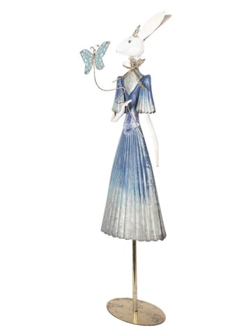 Clayre & Eef Dekoaufsteller "Kaninchen" in Blau - (B)26 x (H)73 x (T)12 cm